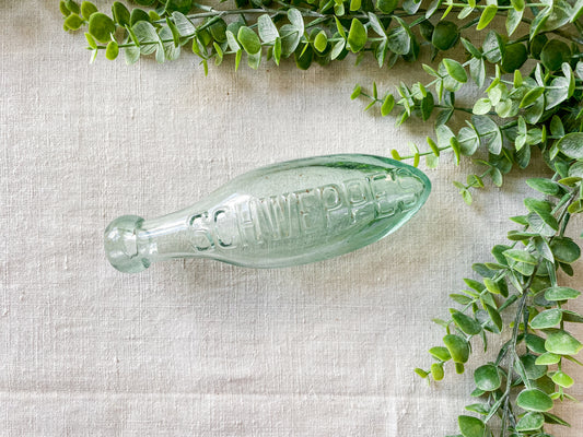 Antique Schweppes Glass Blob Top Torpedo Bottle