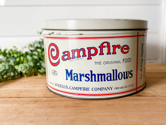 Antique 1920s Campfire Marshmallow 5 lb. Tin