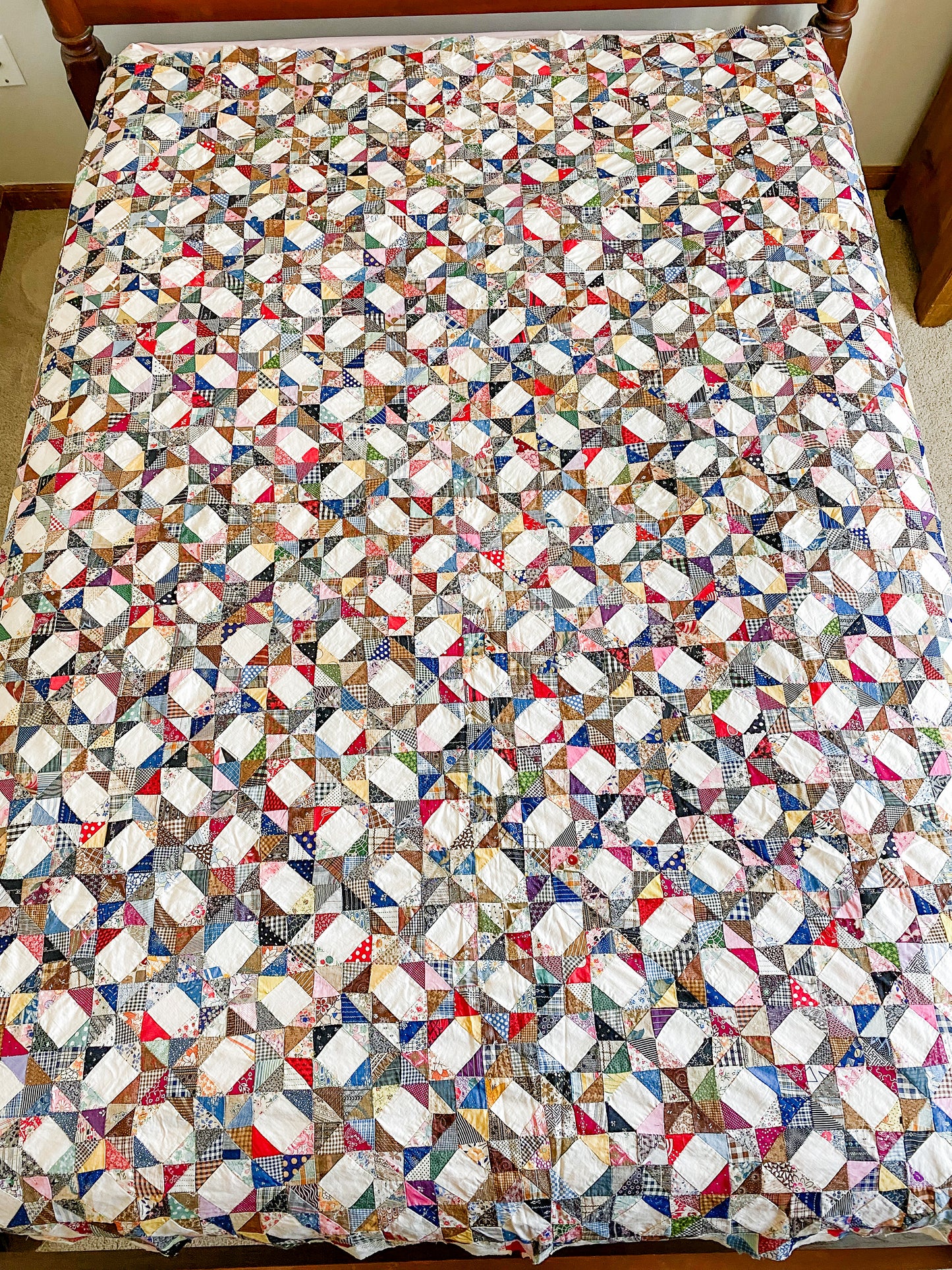 Vintage Ocean Wave Variation Quilt TOP