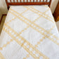 Vintage Yellow and White Jacob's Ladder Quilt