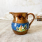 Antique Copper Luster 3.5" Pitcher with Pastoral Scene