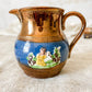 Antique Copper Luster 3.5" Pitcher with Pastoral Scene