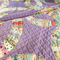Vintage Purple Double Wedding Ring Quilt | Small Twin Size Feedsack Fabrics