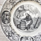 Antique French Conversation Plate - Barthold Schwartz, Sarreguemines