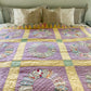 Vintage Dresden Plate Purple Quilt with Ice Cream Cone Border | Queen Size Quilt