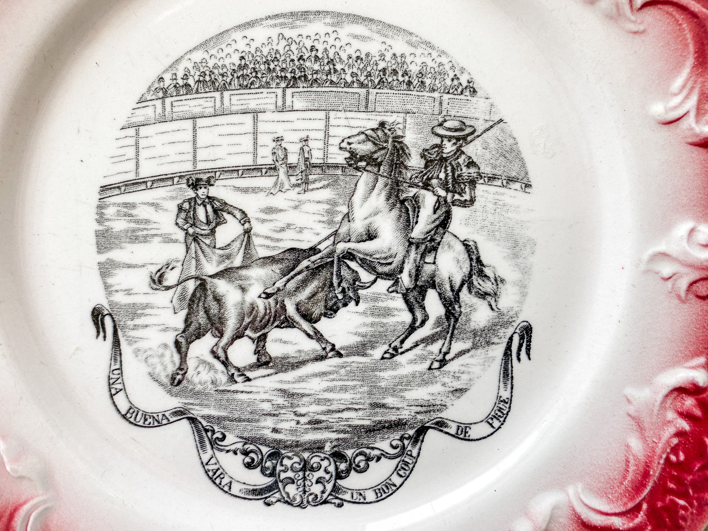 Bullfighter Antique French Conversation Plate