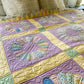 Vintage Dresden Plate Purple Quilt with Ice Cream Cone Border | Queen Size Quilt