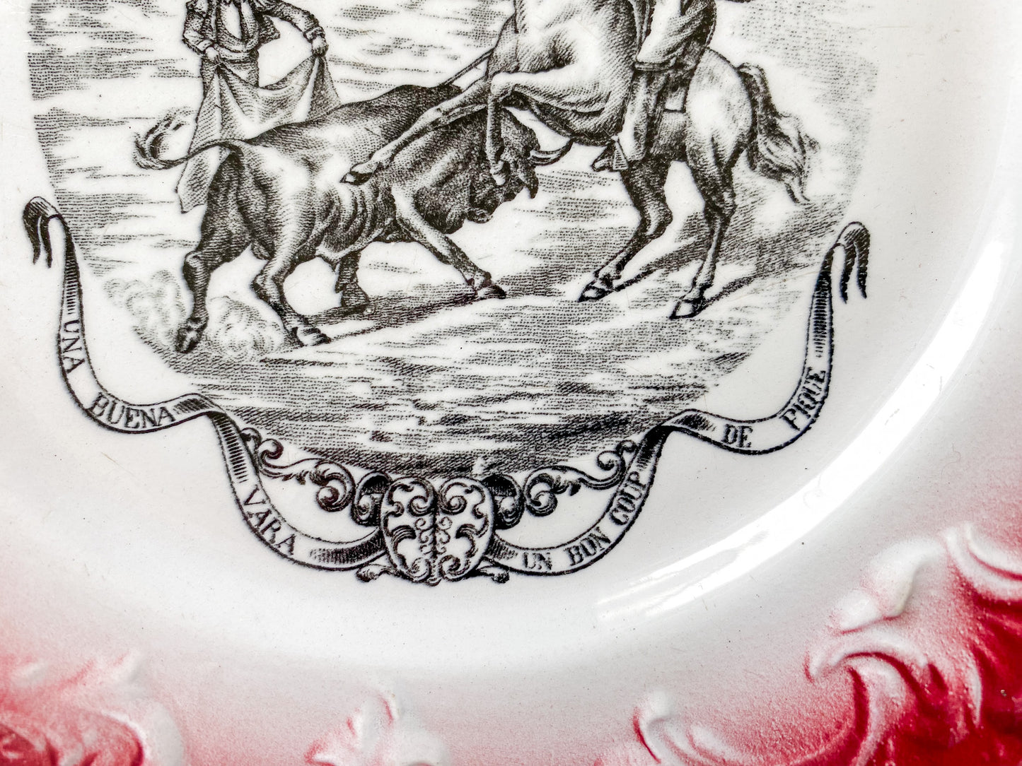 Bullfighter Antique French Conversation Plate