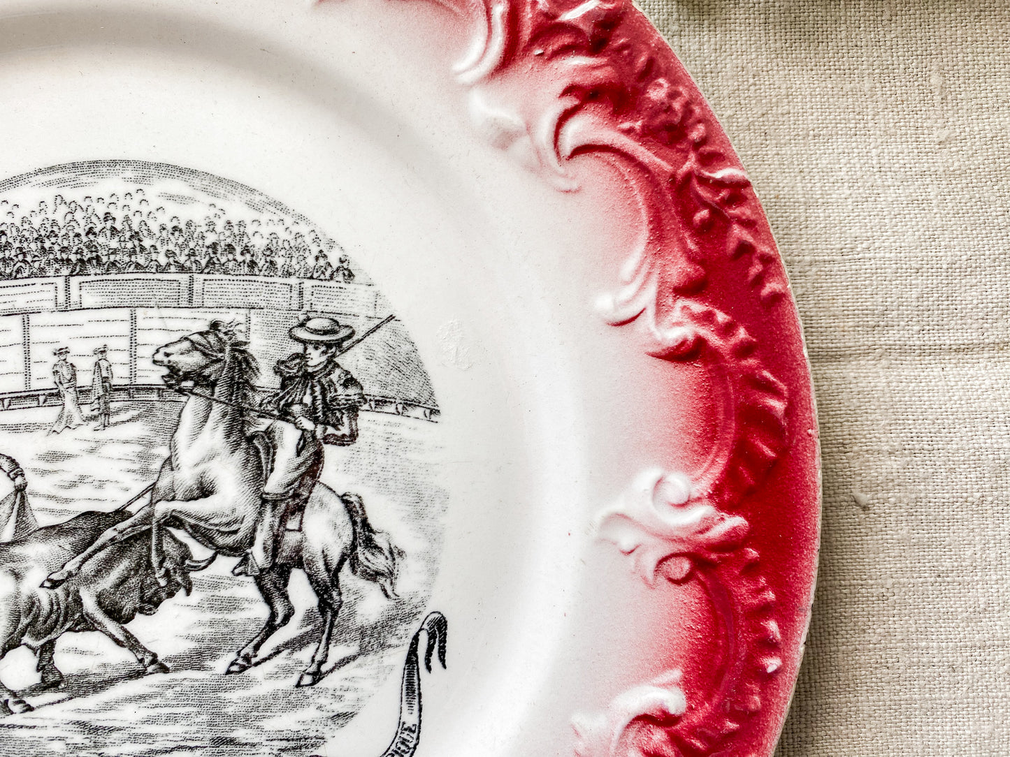 Bullfighter Antique French Conversation Plate