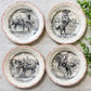 Cavaliers Set of 4 Equestrian French Conversation Plates