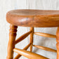 Vintage Solid Oak Mini Bar Stool | Earth Tones Wood Plant Stand | Rustic Farmhouse Side Table