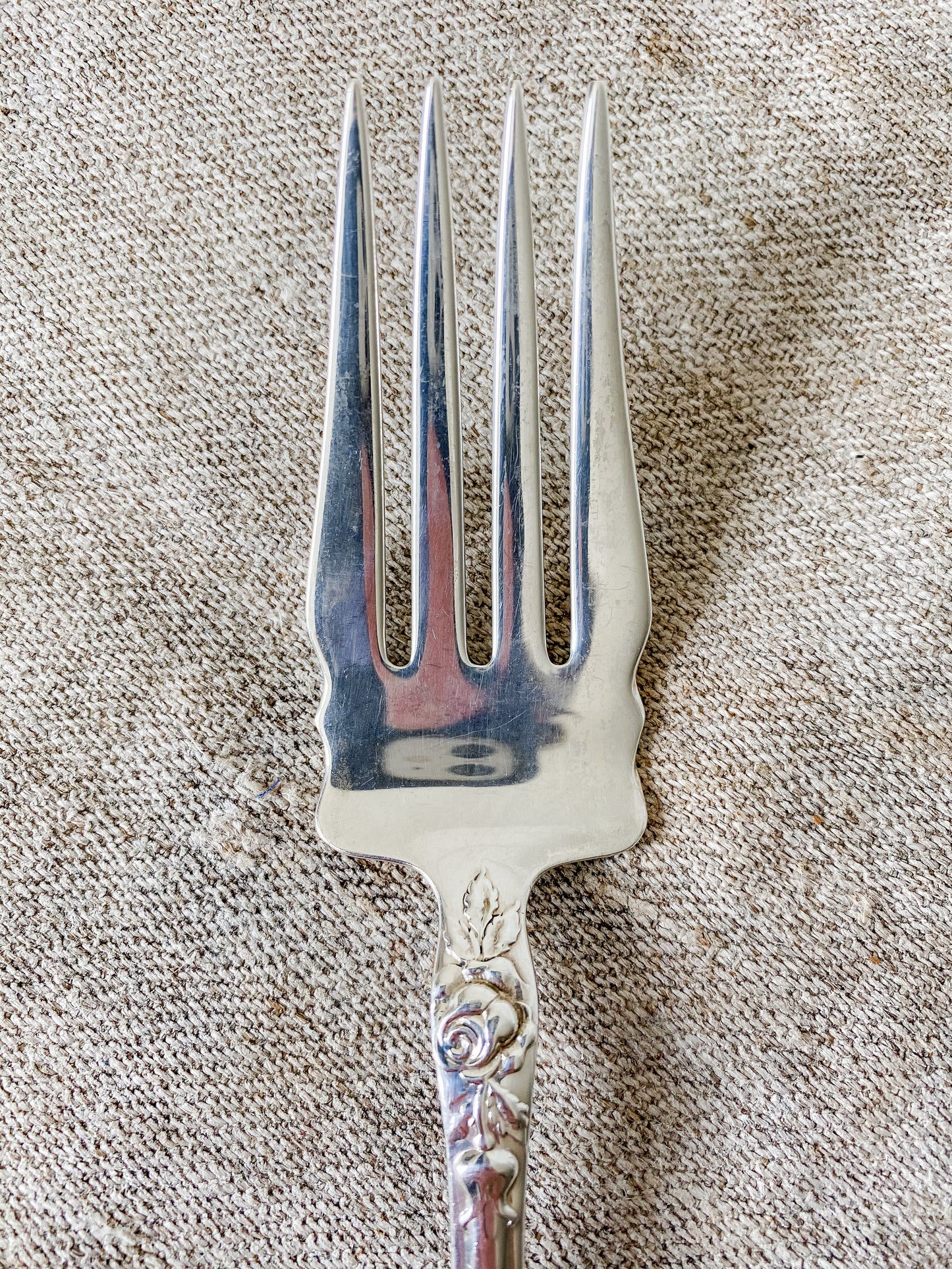 Vintage Sterling Silver Cold Meat Fork | Normandy Rose by Northumbria