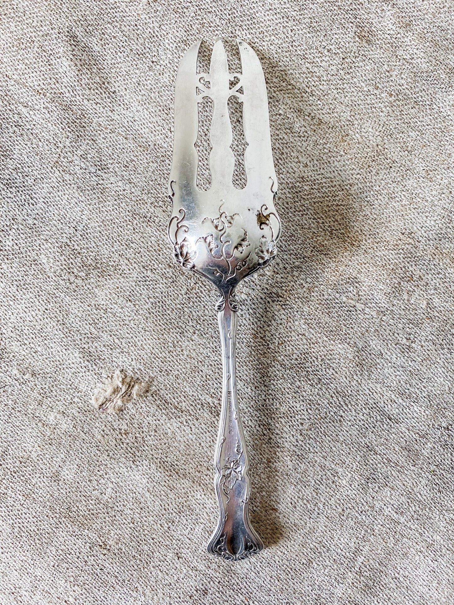 Antique Silver Plate Cake Fork by International Silver, c1904