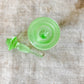 Vintage Green Uranium Glass Perfume Vanity Bottle with Stopper
