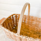 Antique Primitive Gathering Basket | Split Oak Bent Wood Frame Market Basket | Shaker Style