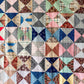 Antique Yankee Puzzle Quilt TOP | Mid 1800s Chintz and Calico Fabrics