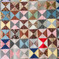 Antique Yankee Puzzle Quilt TOP | Mid 1800s Chintz and Calico Fabrics