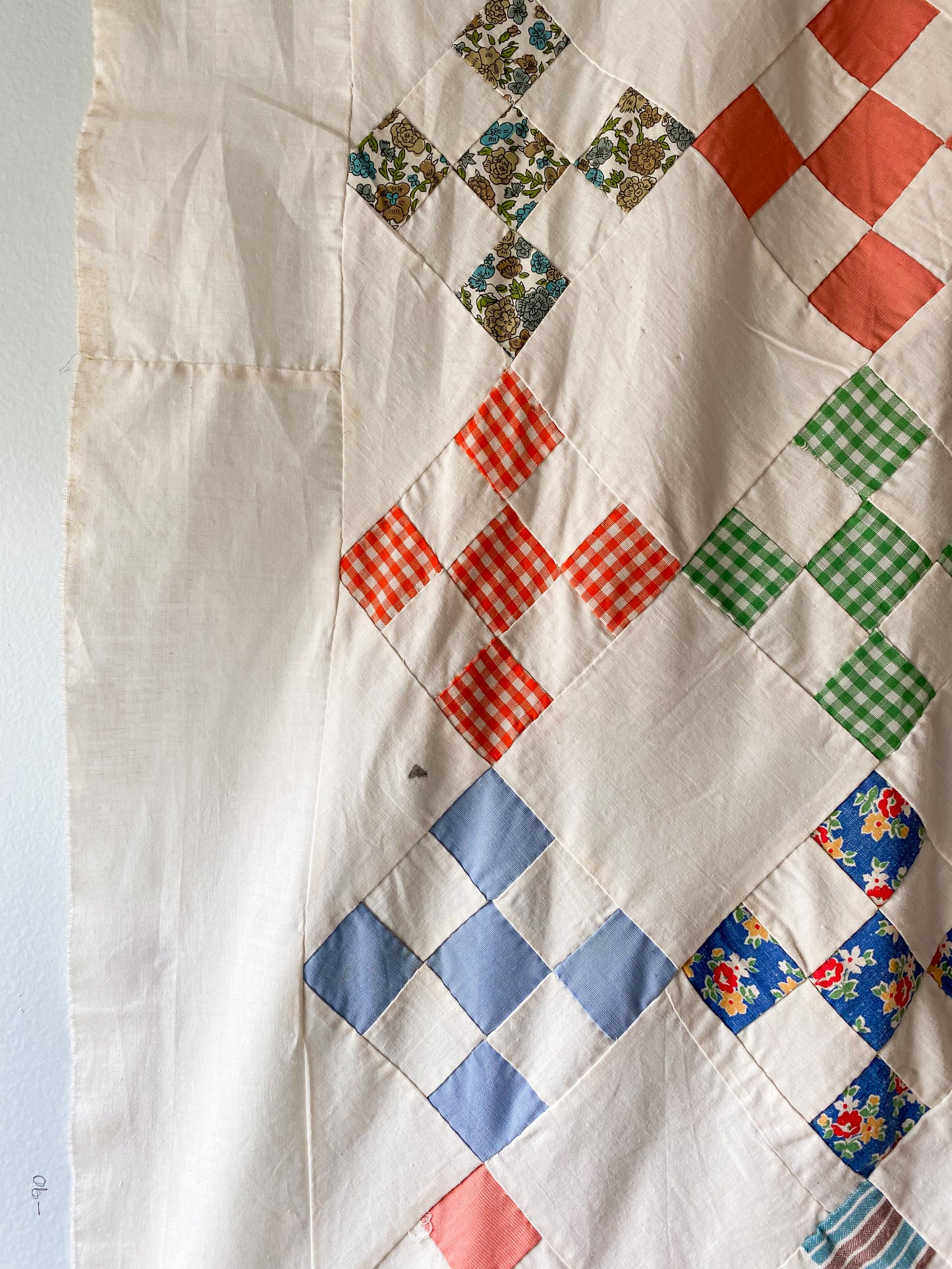 Vintage Single Irish Chain Quilt TOP