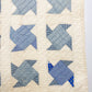 Vintage Blue & White Pinwheel Quilt, c1950