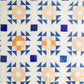 Vintage Blue and Peach Crown of Thorns Quilt, c1930s