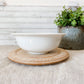 Vintage White Flared Serving Bowl | Simple Cottage Style Centerpiece