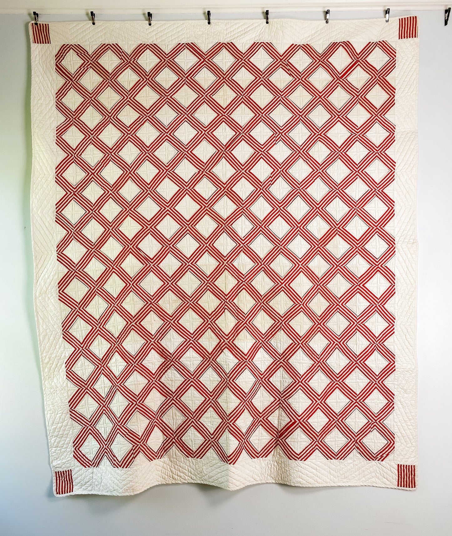 Vintage Red and White "The X Quisite" Quilt