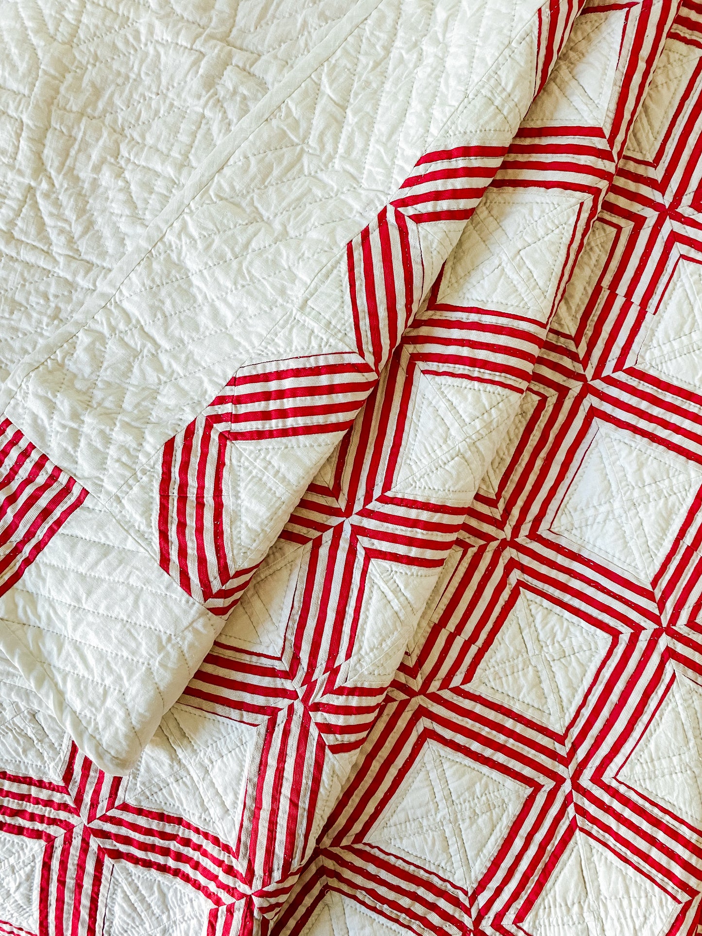 Vintage Red and White "The X Quisite" Quilt