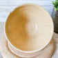 Antique Yellow Ware 7" Mixing Bowl | Pie Crust Trim with Blue and Pink Stripes