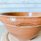 Antique Burnt Orange Crock Bowl | 8" Stoneware Mixing Bowl