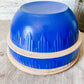 Antique 10" Blue Stoneware Crock Bowl | Sawtooth Edge Mixing Bowl