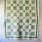 Vintage Green and White "Nest and Fledgling" Quilt