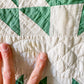 Vintage Green and White "Nest and Fledgling" Quilt