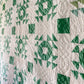 Vintage Green and White "Nest and Fledgling" Quilt