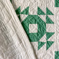 Vintage Green and White "Nest and Fledgling" Quilt