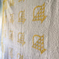 Vintage Yellow and White "Cherry Basket" Quilt