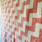 Vintage Pink and White Zig Zag Quilt
