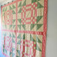 Vintage Green and Pink "Geese on the Pond" Quilt
