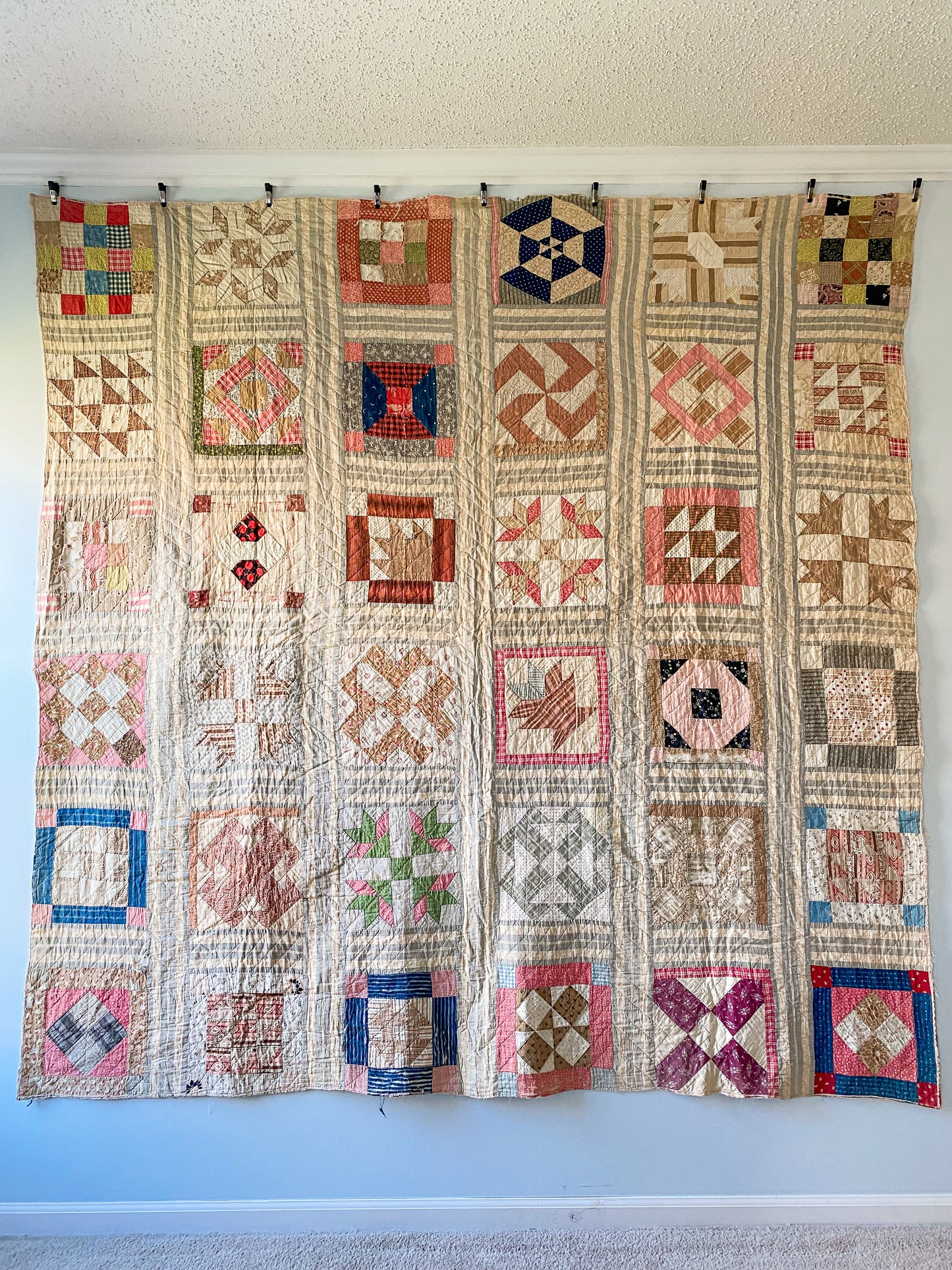 Antique Sampler Block Quilt c1880