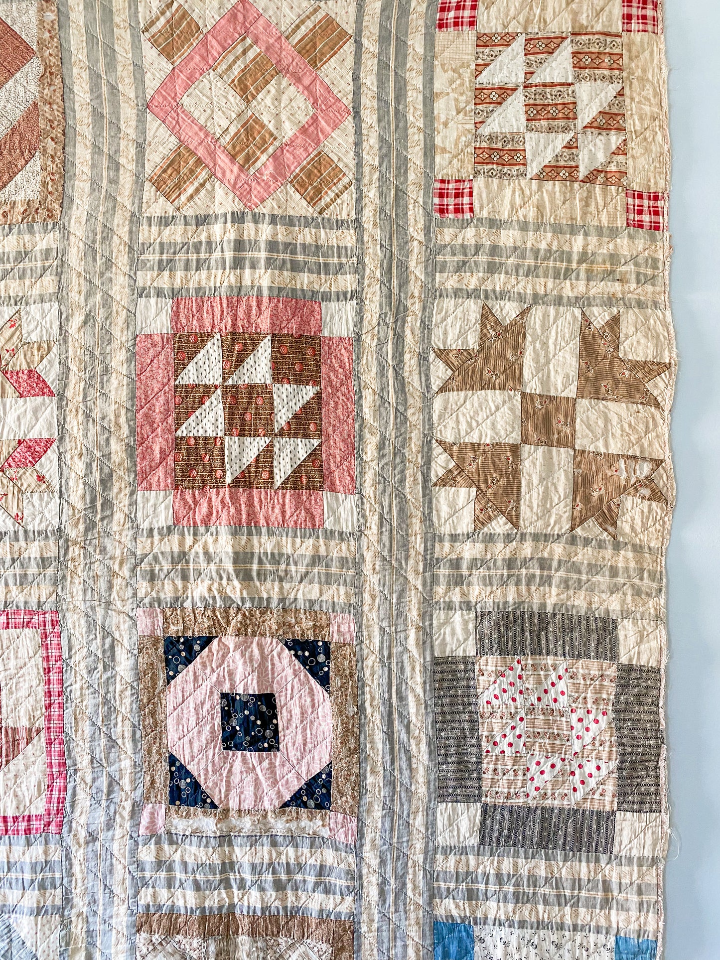 Antique Sampler Block Quilt c1880