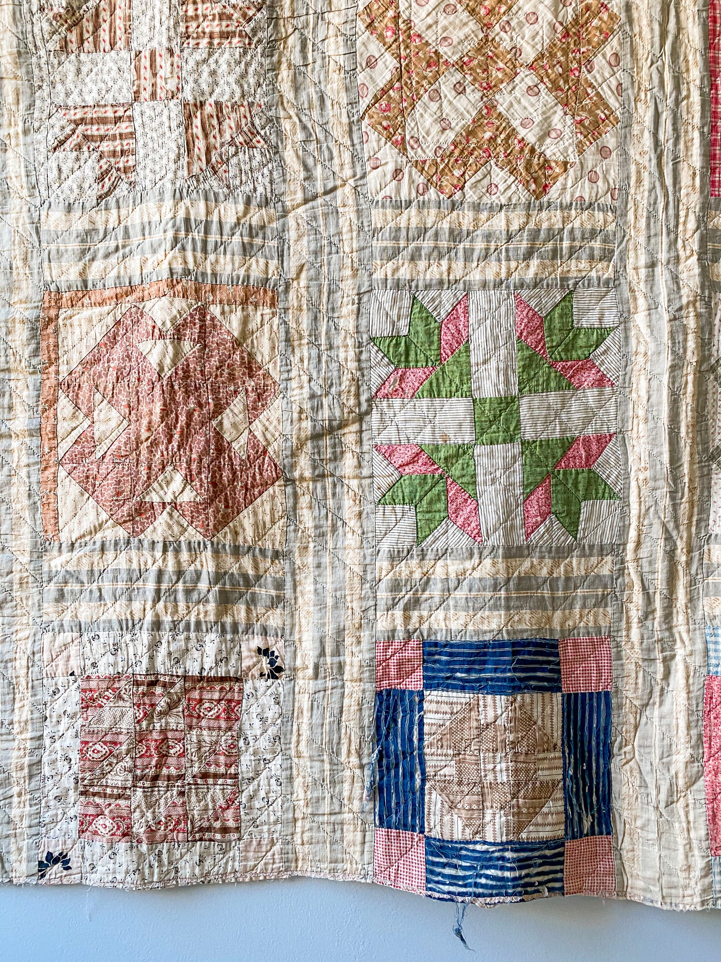 Antique Sampler Block Quilt c1880