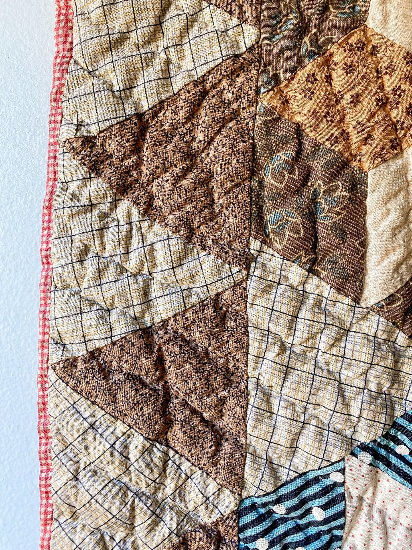 Antique Hexagon Six-Point Star Block Quilt, c1880