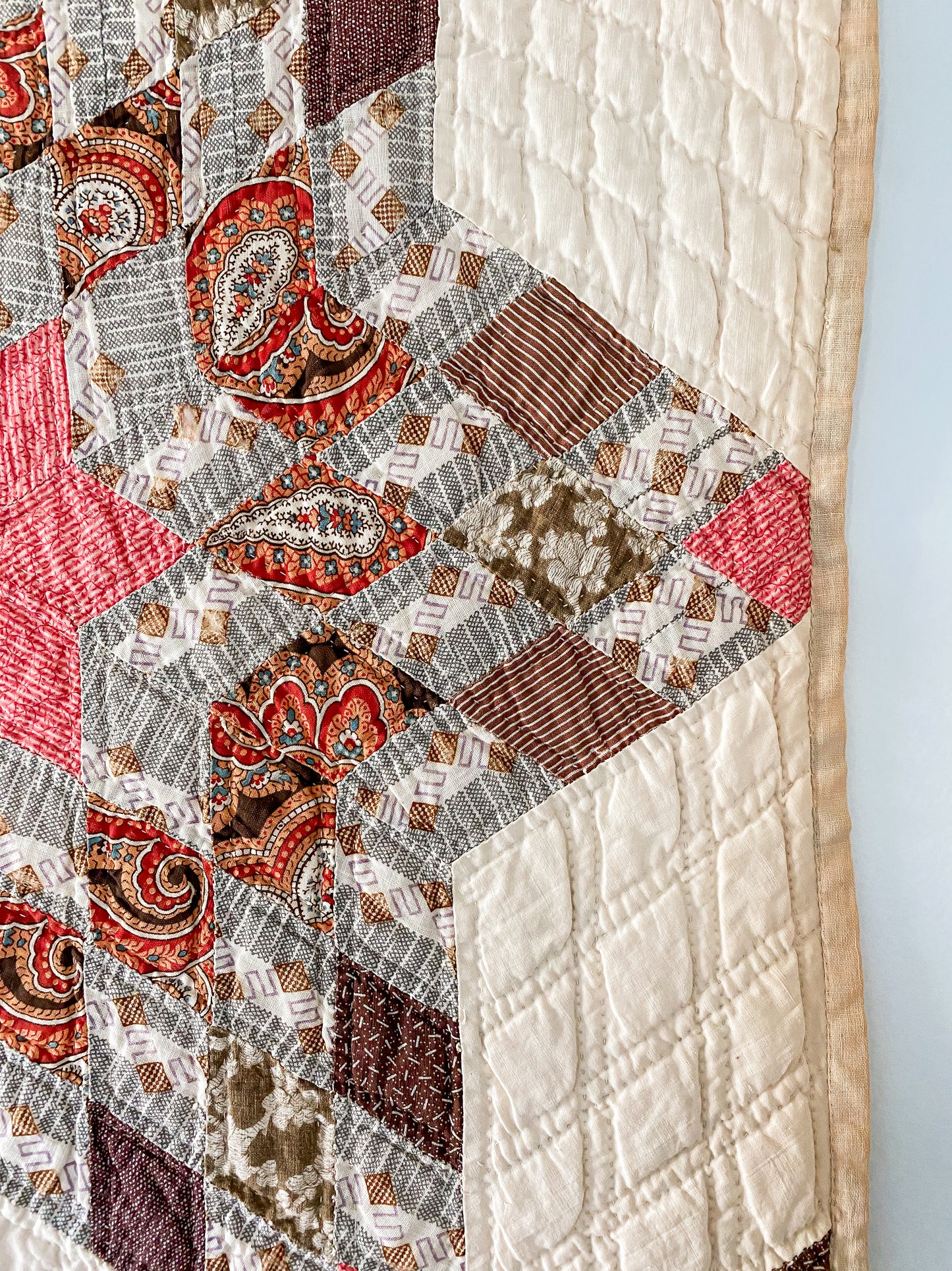 Antique Touching Stars Quilt, c1880