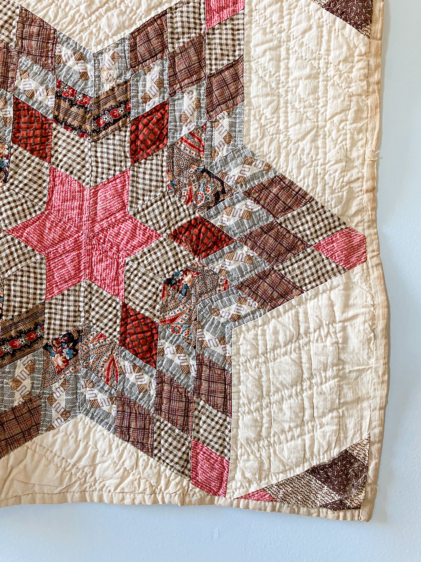 Antique Touching Stars Quilt, c1880