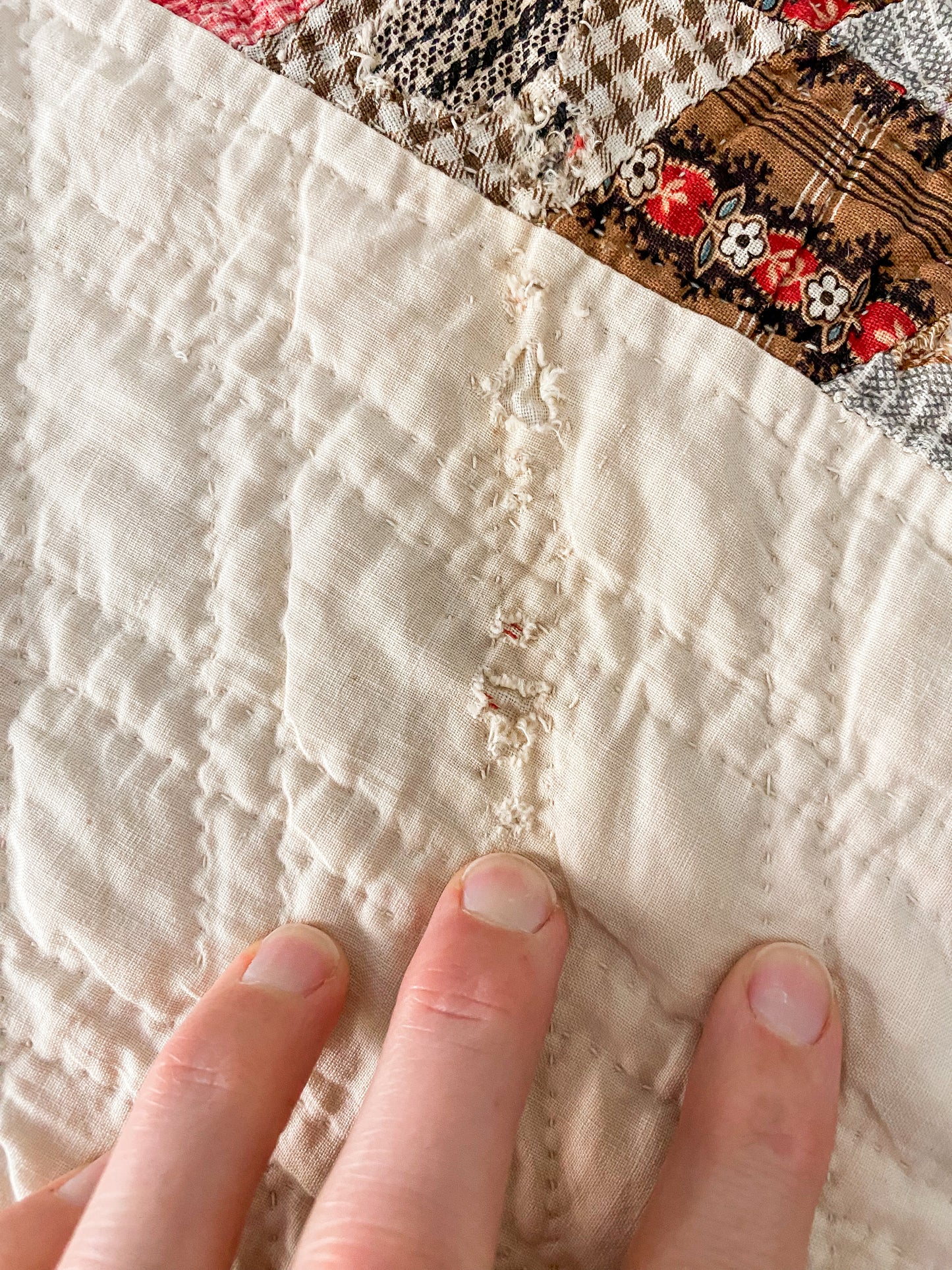 Antique Touching Stars Quilt, c1880