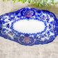 Antique Gilt Flow Blue Ironstone Relish Dish - Lakewood by Wood & Son