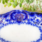 Antique Gilt Flow Blue Ironstone Relish Dish - Lakewood by Wood & Son