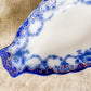 Antique Gilt Flow Blue Ironstone Relish Dish - Ebor by Ridgway