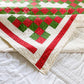 Antique Red and Green Double Irish Chain Quilt | c1860s Antique Blanket