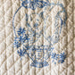 Vintage Blue and White Embroidered Crib Quilt