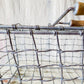 Vintage Silver Wire Basket with Latching Lid | Bathroom Towel Storage